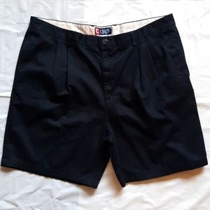 Chaps Black Casual Pleated Chino Shorts w/ Pockets Men's Size: 42 Big & Tall